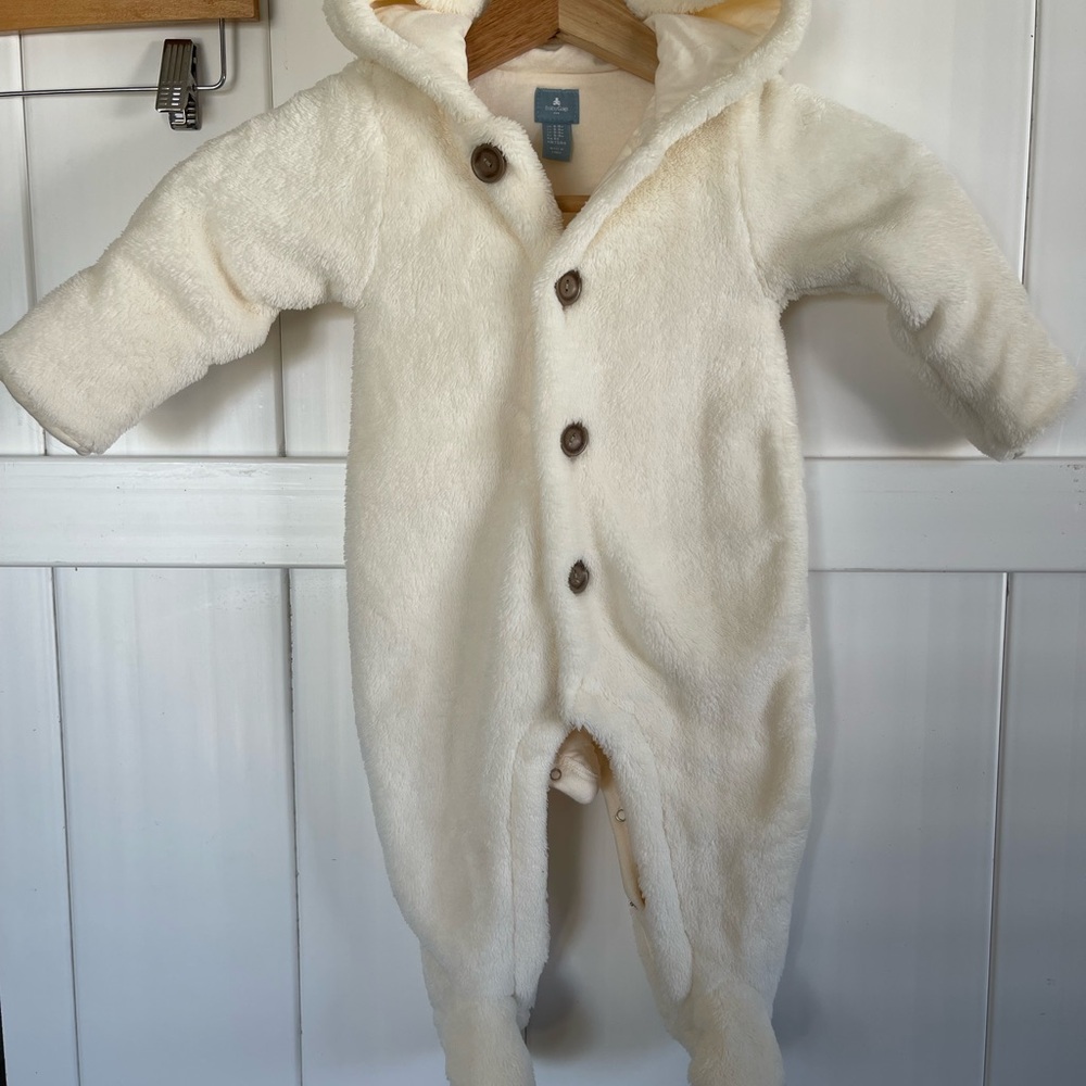 GAP Cream Footed One Piece with Hood